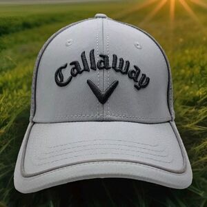 Callaway Odyssey XR X Bomb Tour Authentic Fitted Golf Hat‎ Mesh Back Cap Grey